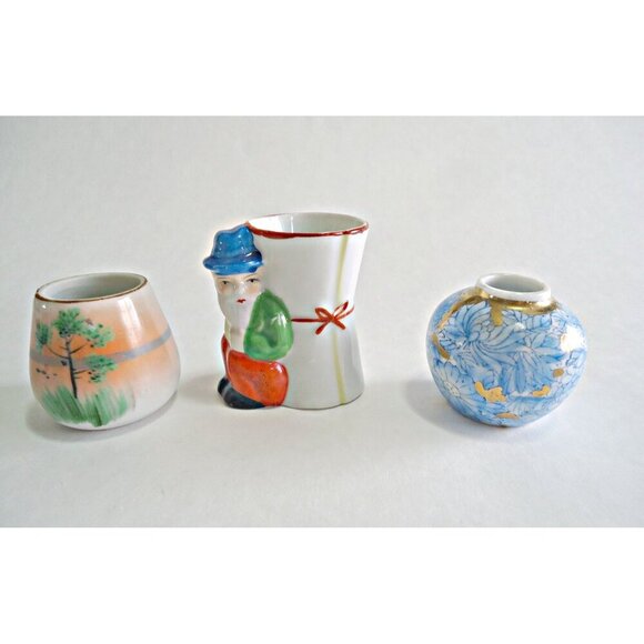 6 Miniature Vases 3 Occupied Japan & 3 Japan Collection - Picture 5 of 7